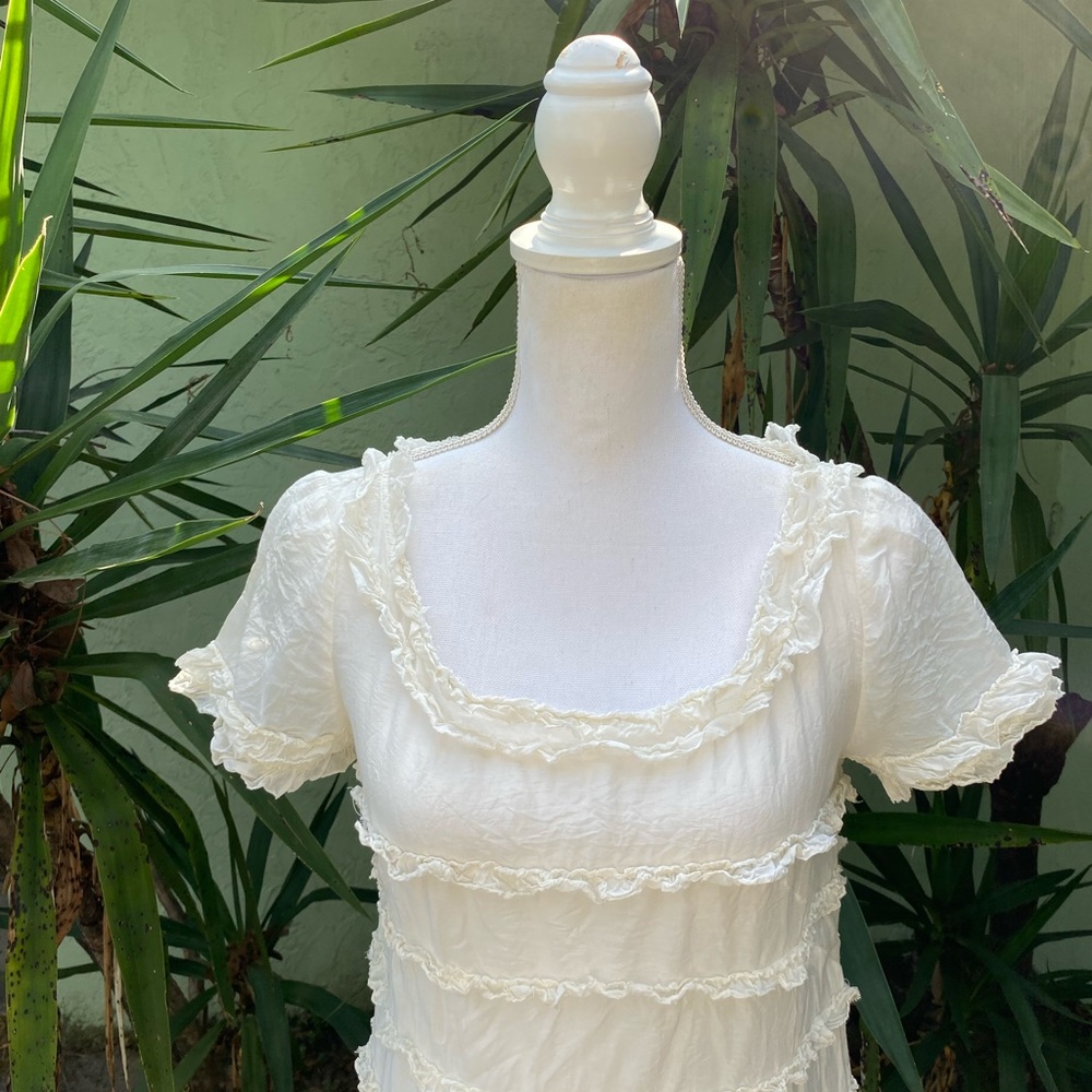 J Crew Cream Ruffle Dress - Picture 11 of 12